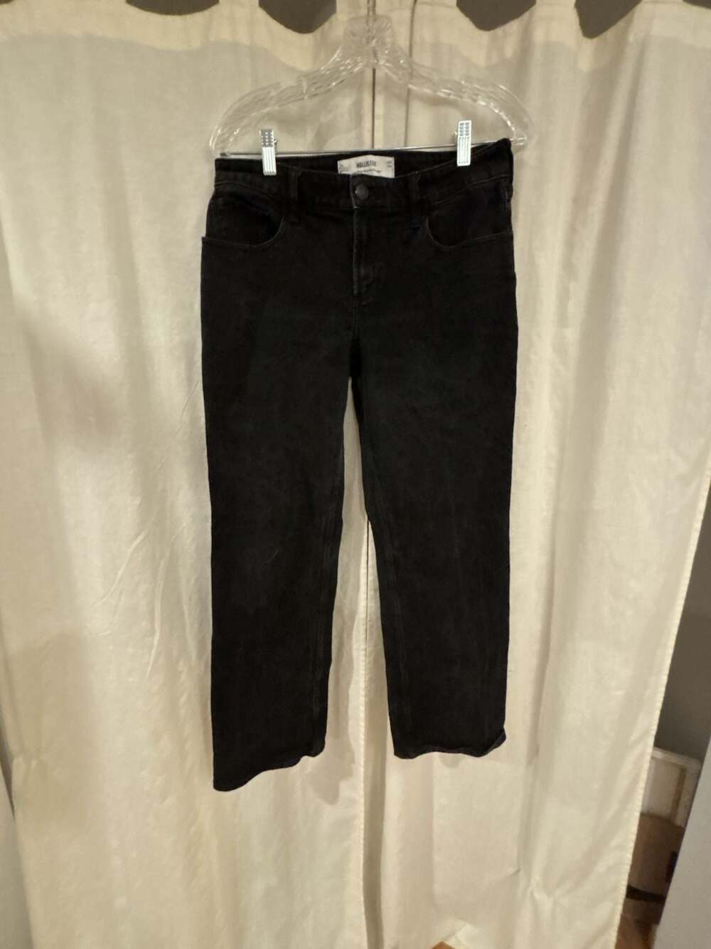 Hollister Low-Rise Relaxed Straight Black Jeans W29 Long